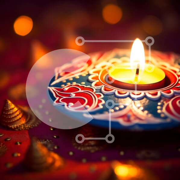 Intra Συλλεκτικό Ξύλινο Παζλ Plywood  4mm - Πολύχρωμο κερί σε διακοσμημένο τραπέζι Σε Ξύλινο Κουτί - Διαστάσεις: 10x10 cm – 25 κομμάτια