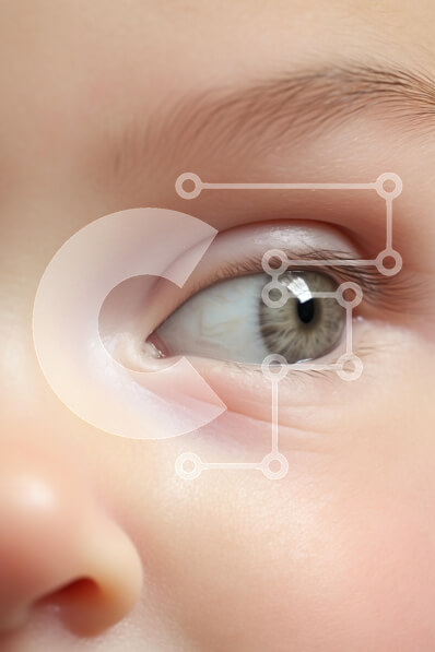 Intra Συλλεκτικό Ξύλινο Παζλ Plywood  4mm - Κοντινό πλάνο του Baby's Eye με το χέρι και το κόσμημα Σε Ξύλινο Κουτί - Διαστάσεις Puzzle: 10x10 cm – 25 κομμάτια