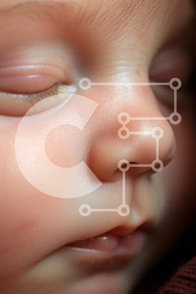 Intra Συλλεκτικό Ξύλινο Παζλ Plywood  4mm - Κοντινό πλάνο του βρεφικού ύπνου Σε Ξύλινο Κουτί - Διαστάσεις Puzzle: 10x10 cm – 25 κομμάτια