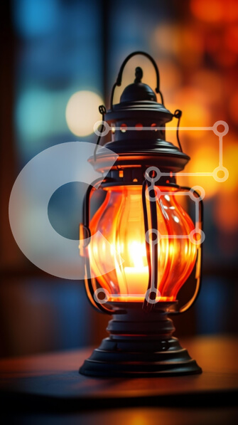 Intra Συλλεκτικό Ξύλινο Παζλ Plywood  4mm - Παλιομοδίτικο φανάρι φωτισμένο στο σκοτάδι Σε Ξύλινο Κουτί - Διαστάσεις: 10x10 cm – 25 κομμάτια