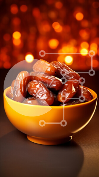 Intra Συλλεκτικό Ξύλινο Παζλ Plywood  4mm - Κίτρινο μπολ με φρέσκους αποξηραμένους χουρμάδες Σε Ξύλινο Κουτί - Διαστάσεις: 10x10 cm – 25 κομμάτια