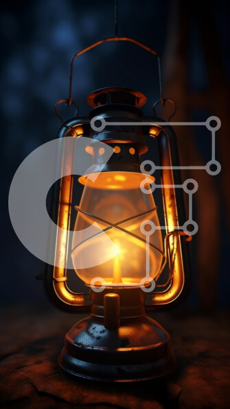 Intra Συλλεκτικό Ξύλινο Παζλ Plywood  4mm - Παλιομοδίτικο φανάρι σε σκοτεινή ξύλινη επιφάνεια Σε Ξύλινο Κουτί - Διαστάσεις: 10x10 cm – 25 κομμάτια