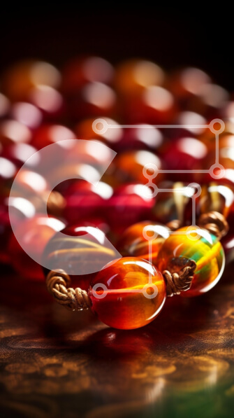 Intra Συλλεκτικό Ξύλινο Παζλ Plywood  4mm - Πολύχρωμο κολιέ από γυάλινη χάντρα Σε Ξύλινο Κουτί - Διαστάσεις Puzzle: 10x10 cm – 25 κομμάτια