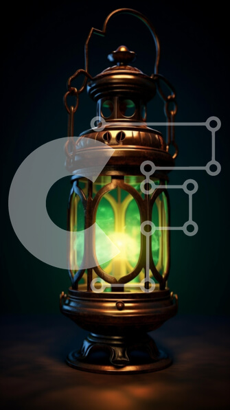 Intra Συλλεκτικό Ξύλινο Παζλ Plywood  4mm - Παλιομοδίτικο φανάρι με λαμπερό πράσινο φως Σε Ξύλινο Κουτί - Διαστάσεις: 10x10 cm – 25 κομμάτια