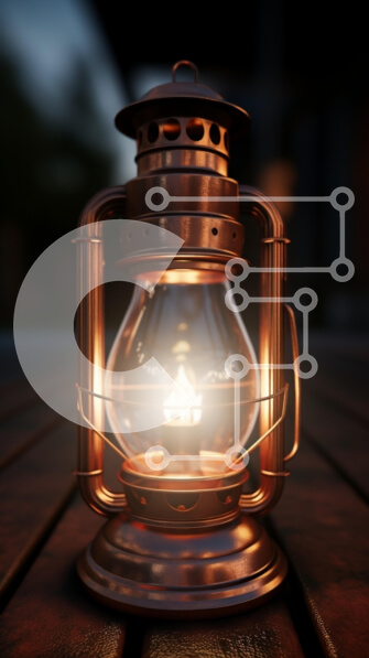 Intra Συλλεκτικό Ξύλινο Παζλ Plywood  4mm - Παλιομοδίτικο φανάρι σε ξύλινο τραπέζι Σε Ξύλινο Κουτί - Διαστάσεις Puzzle: 10x10 cm – 25 κομμάτια