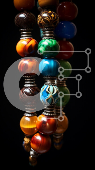 Intra Συλλεκτικό Ξύλινο Παζλ Plywood  4mm - Συλλογή με πολύχρωμα κολιέ με χάντρες Σε Ξύλινο Κουτί - Διαστάσεις Puzzle: 10x10 cm – 25 κομμάτια