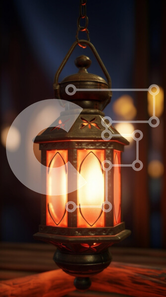 Intra Συλλεκτικό Ξύλινο Παζλ Plywood  4mm - Vintage φανάρι που κρέμεται από ξύλινο κοντάρι Σε Ξύλινο Κουτί - Διαστάσεις Puzzle: 10x10 cm – 25 κομμάτια