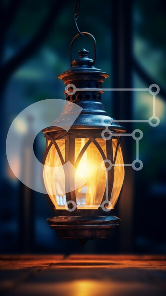 Intra Συλλεκτικό Ξύλινο Παζλ Plywood  4mm - Παλιομοδίτικο φανάρι σε ξύλινο τραπέζι Σε Ξύλινο Κουτί - Διαστάσεις: 10x10 cm – 25 κομμάτια