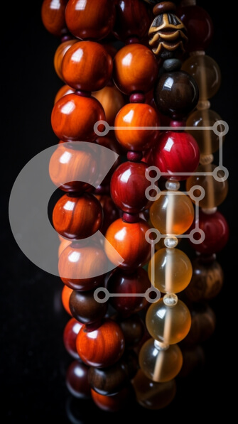 Intra Συλλεκτικό Ξύλινο Παζλ Plywood  4mm - Πολύχρωμες Ξύλινες Χάντρες Τοποθετημένες σε Σειρές Σε Ξύλινο Κουτί - Διαστάσεις Puzzle: 10x10 cm – 25 κομμάτια