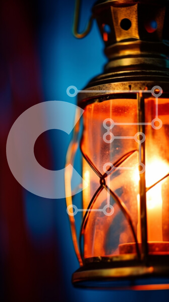 Intra Συλλεκτικό Ξύλινο Παζλ Plywood  4mm - Παλιομοδίτικο φανάρι που φωτίζεται στο προσκήνιο Σε Ξύλινο Κουτί - Διαστάσεις: 10x10 cm – 25 κομμάτια