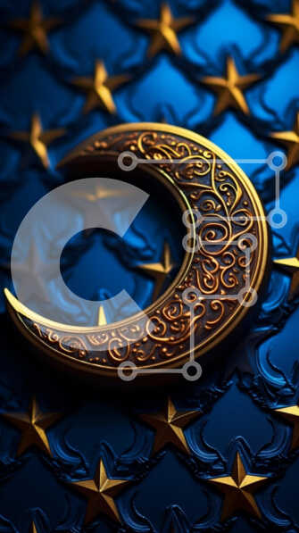 Intra Συλλεκτικό Ξύλινο Παζλ Plywood  4mm - Διακοσμητική ταπετσαρία με μοτίβο μισοφέγγαρου και αστεριών Σε Ξύλινο Κουτί - Διαστάσεις Puzzle: 10x10 cm – 25 κομμάτια