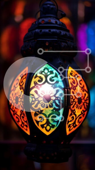 Intra Συλλεκτικό Ξύλινο Παζλ Plywood  4mm - Πολύχρωμο φωτισμένο φανάρι Σε Ξύλινο Κουτί - Διαστάσεις: 10x10 cm – 25 κομμάτια