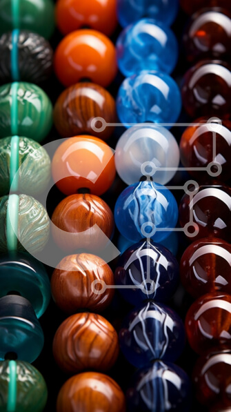 Intra Συλλεκτικό Ξύλινο Παζλ Plywood  4mm - Σύνθεση πολύχρωμες γυάλινες χάντρες Σε Ξύλινο Κουτί - Διαστάσεις Puzzle: 10x10 cm – 25 κομμάτια