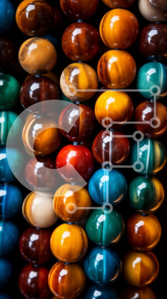 Intra Συλλεκτικό Ξύλινο Παζλ Plywood  4mm - Πολύχρωμες χάντρες στοίβα Σε Ξύλινο Κουτί - Διαστάσεις Puzzle: 10x10 cm – 25 κομμάτια