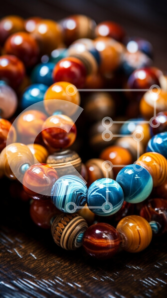 Intra Συλλεκτικό Ξύλινο Παζλ Plywood  4mm - Πολύχρωμες χάντρες διατεταγμένες σε σκέλη Σε Ξύλινο Κουτί - Διαστάσεις: 10x10 cm – 25 κομμάτια