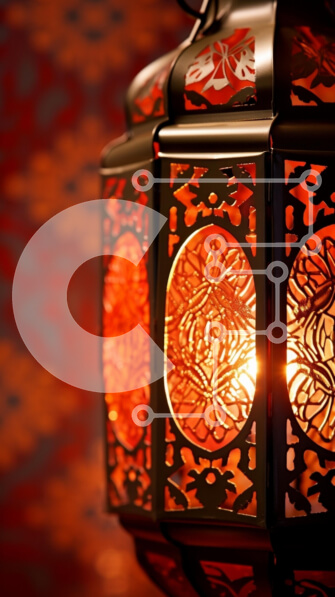 Intra Συλλεκτικό Ξύλινο Παζλ Plywood  4mm - Περίτεχνο κόκκινο φανάρι με κερί Σε Ξύλινο Κουτί - Διαστάσεις: 10x10 cm – 25 κομμάτια