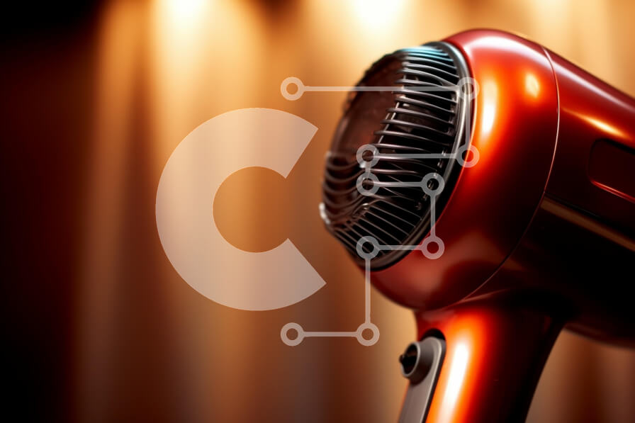 Intra Συλλεκτικό Ξύλινο Παζλ Plywood  4mm - Κοντινό πλάνο ενός σύγχρονου στεγνωτήρα μαλλιών Σε Ξύλινο Κουτί - Διαστάσεις: 10x10 cm – 25 κομμάτια