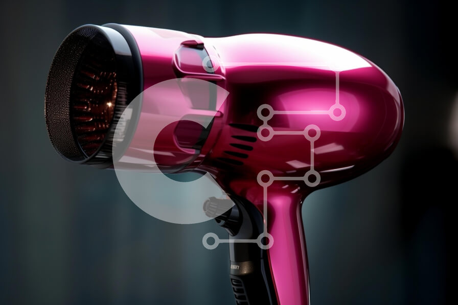 Intra Συλλεκτικό Ξύλινο Παζλ Plywood  4mm - Κομψό ροζ πιστολάκι μαλλιών Σε Ξύλινο Κουτί - Διαστάσεις Puzzle: 10x10 cm – 25 κομμάτια