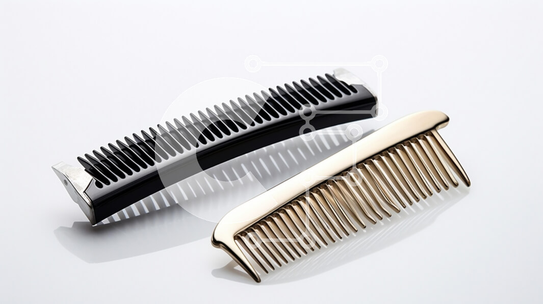 Intra Συλλεκτικό Ξύλινο Παζλ Plywood  4mm - Κομψές μαύρες και χρυσές χτένες σε ανακλαστική επιφάνεια Σε Ξύλινο Κουτί - Διαστάσεις Puzzle: 10x10 cm – 25 κομμάτια