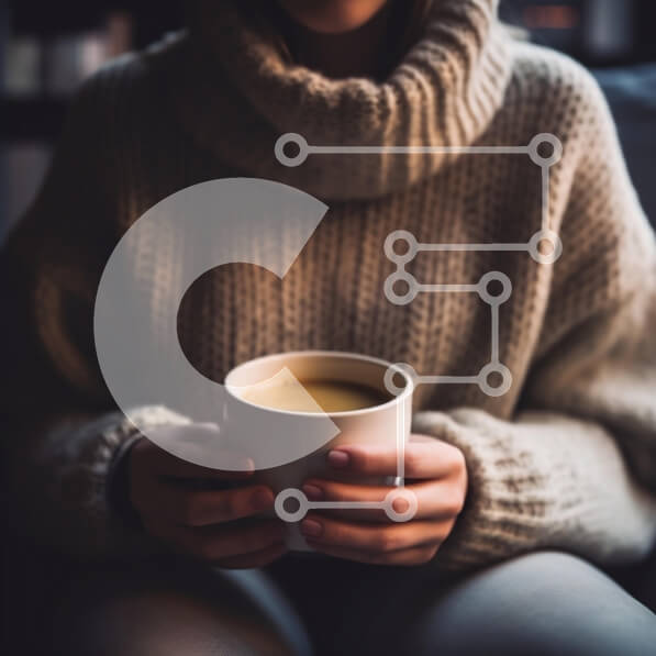 Σετ των 2 Intra Συλλεκτικό Ξύλινο Παζλ Plywood  4mm - Ζεστή στιγμή με ένα ζεστό ρόφημα Σε Ξύλινο Κουτί - Διαστάσεις: 10x10 cm – 25 κομμάτια