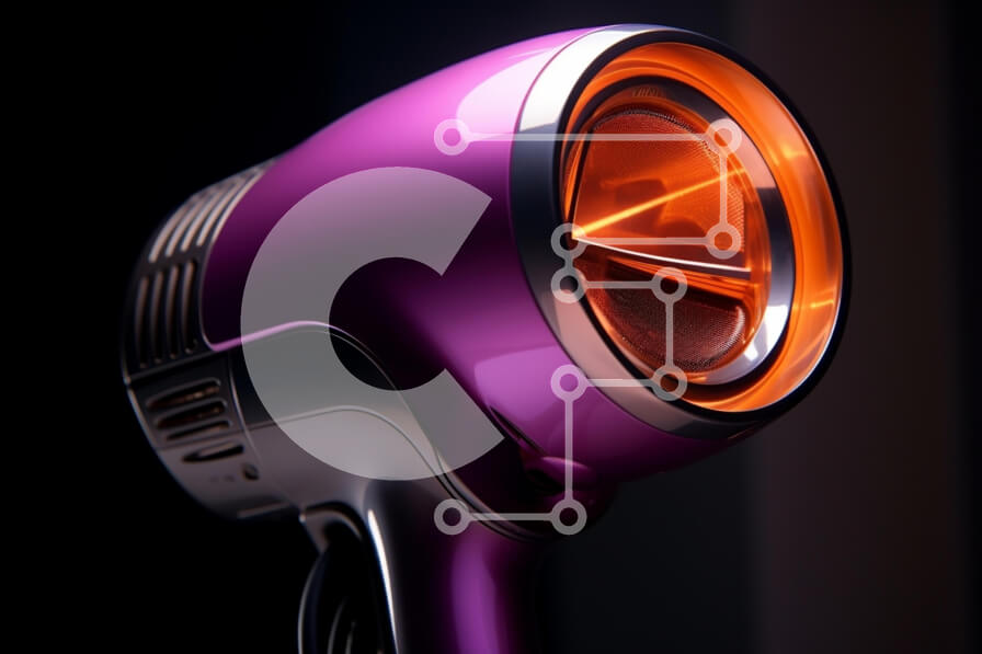 Intra Συλλεκτικό Ξύλινο Παζλ Plywood  4mm - Κομψό Μωβ Σχέδιο Πιστολάκι Μαλλιών Σε Ξύλινο Κουτί - Διαστάσεις: 10x10 cm – 25 κομμάτια