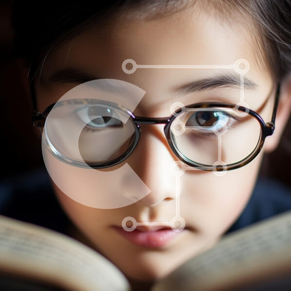 Intra Συλλεκτικό Ξύλινο Παζλ Plywood  4mm - Παιδί που διαβάζει ένα βιβλίο με γυαλιά Σε Ξύλινο Κουτί - Διαστάσεις Puzzle: 10x10 cm – 25 κομμάτια