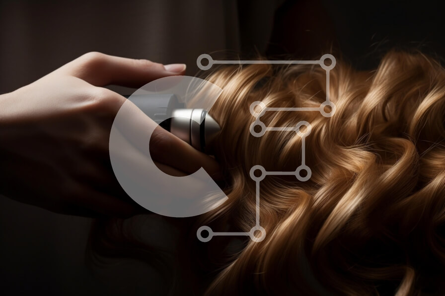 Intra Συλλεκτικό Ξύλινο Παζλ Plywood  4mm - Κοντινό πλάνο styling μαλλιών με το εργαλείο Σε Ξύλινο Κουτί - Διαστάσεις Puzzle: 10x10 cm – 25 κομμάτια