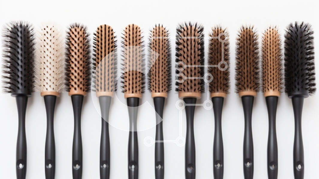 Intra Συλλεκτικό Ξύλινο Παζλ Plywood  4mm - Ποικιλία από βούρτσες μαλλιών σε λευκό φόντο Σε Ξύλινο Κουτί - Διαστάσεις Puzzle: 10x10 cm – 25 κομμάτια