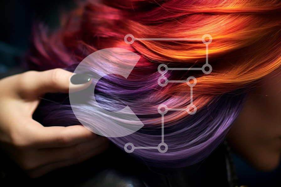 Intra Συλλεκτικό Ξύλινο Παζλ Plywood  4mm - Κοντινό πλάνο με ζωηρά πολύχρωμα μαλλιά Σε Ξύλινο Κουτί - Διαστάσεις Puzzle: 10x10 cm – 25 κομμάτια