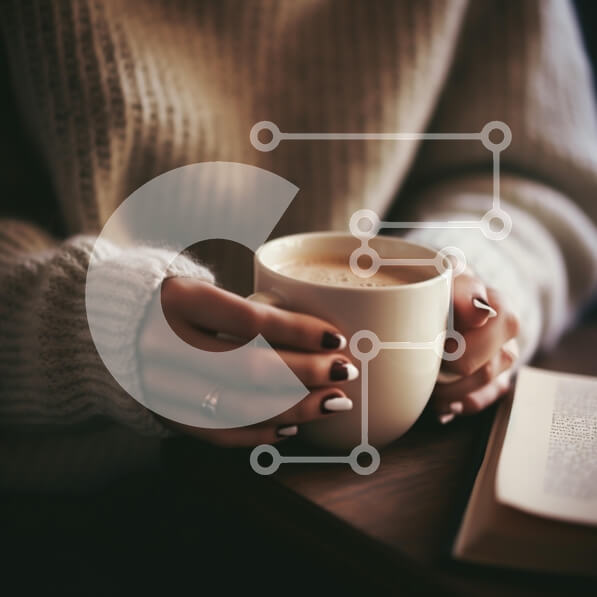 Σετ των 2 Intra Συλλεκτικό Ξύλινο Παζλ Plywood  4mm - Ζεστή σκηνή με καφέ και βιβλίο Σε Ξύλινο Κουτί - Διαστάσεις: 10x10 cm – 25 κομμάτια