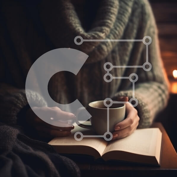 Σετ των 2 Intra Συλλεκτικό Ξύλινο Παζλ Plywood  4mm - Άνετο διάβασμα με ένα φλιτζάνι καφέ Σε Ξύλινο Κουτί - Διαστάσεις: 10x10 cm – 25 κομμάτια