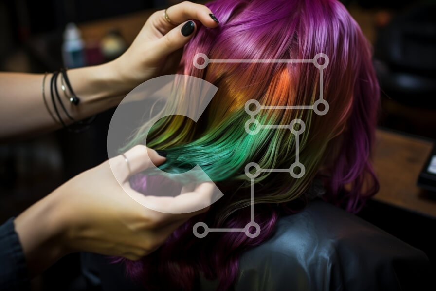 Intra Συλλεκτικό Ξύλινο Παζλ Plywood  4mm - Πολύχρωμο χτένισμα σε κομμωτήριο Σε Ξύλινο Κουτί - Διαστάσεις Puzzle: 10x10 cm – 25 κομμάτια