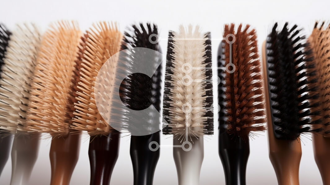 Intra Συλλεκτικό Ξύλινο Παζλ Plywood  4mm - Συλλογή από βούρτσες μαλλιών σε διάφορα χρώματα και στυλ Σε Ξύλινο Κουτί - Διαστάσεις Puzzle: 10x10 cm – 25 κομμάτια