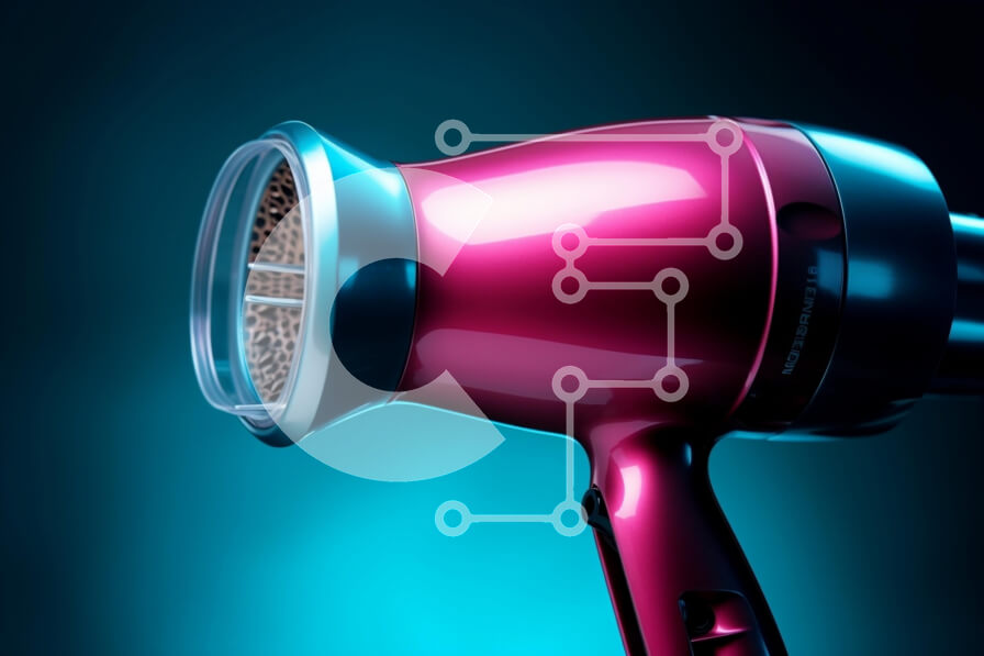 Intra Συλλεκτικό Ξύλινο Παζλ Plywood  4mm - Μοντέρνο ροζ πιστολάκι μαλλιών με σχέδιο Leopard Print Σε Ξύλινο Κουτί - Διαστάσεις Puzzle: 10x10 cm – 25 κομμάτια