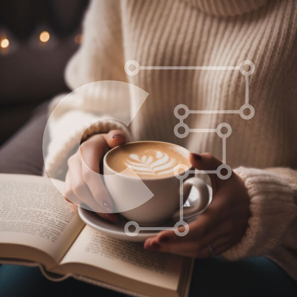 Σετ των 2 Intra Συλλεκτικό Ξύλινο Παζλ Plywood  4mm - Cozy Coffee Moment με Latte Art και Book Σε Ξύλινο Κουτί - Διαστάσεις: 10x10 cm – 25 κομμάτια