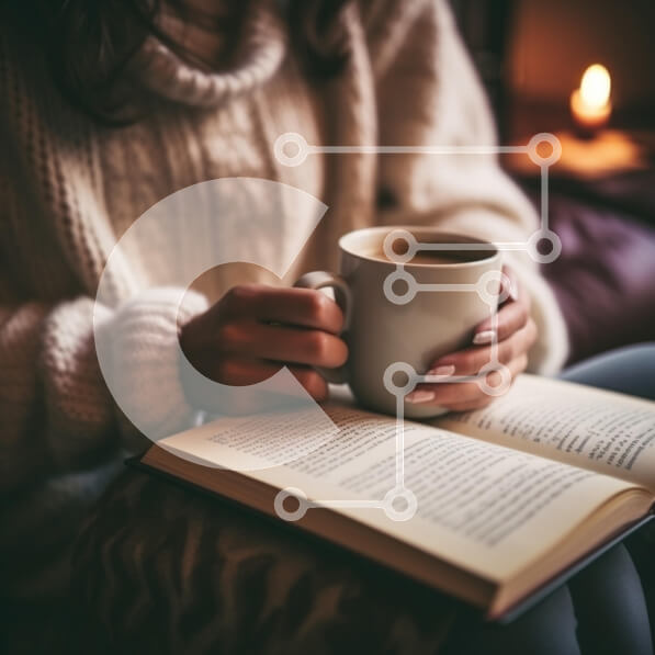 Σετ των 2 Intra Συλλεκτικό Ξύλινο Παζλ Plywood  4mm - Ζεστή στιγμή ανάγνωσης με καφέ και κερί Σε Ξύλινο Κουτί - Διαστάσεις: 10x10 cm – 25 κομμάτια