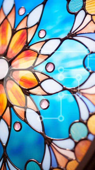 Intra Συλλεκτικό Ξύλινο Παζλ Plywood  4mm - Παράθυρο βιτρό με λουλουδάτο σχέδιο Σε Ξύλινο Κουτί - Διαστάσεις Puzzle: 10x10 cm – 25 κομμάτια