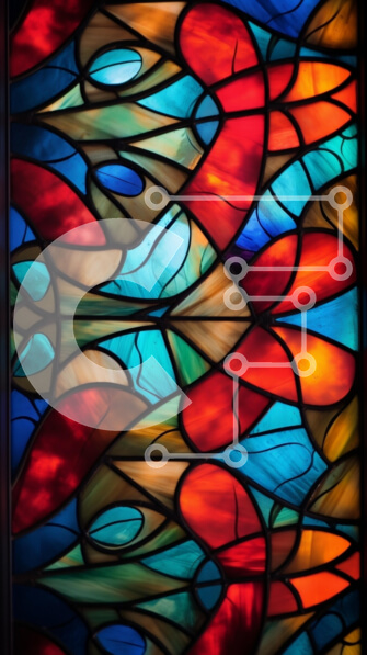 Intra Συλλεκτικό Ξύλινο Παζλ Plywood  4mm - Ζωντανό βιτρό παράθυρο με περίπλοκα μοτίβα Σε Ξύλινο Κουτί - Διαστάσεις Puzzle: 10x10 cm – 25 κομμάτια