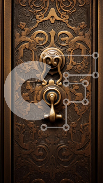 Intra Συλλεκτικό Ξύλινο Παζλ Plywood  4mm - Περίπλοκη μπρούτζινη πόρτα με καλλιτεχνικά σχέδια Σε Ξύλινο Κουτί - Διαστάσεις Puzzle: 10x10 cm – 25 κομμάτια