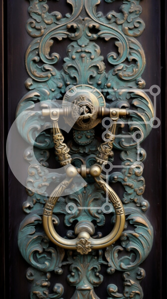 Intra Συλλεκτικό Ξύλινο Παζλ Plywood  4mm - Περίτεχνο ρόπτρο πόρτας σε vintage πόρτα Σε Ξύλινο Κουτί - Διαστάσεις Puzzle: 10x10 cm – 25 κομμάτια