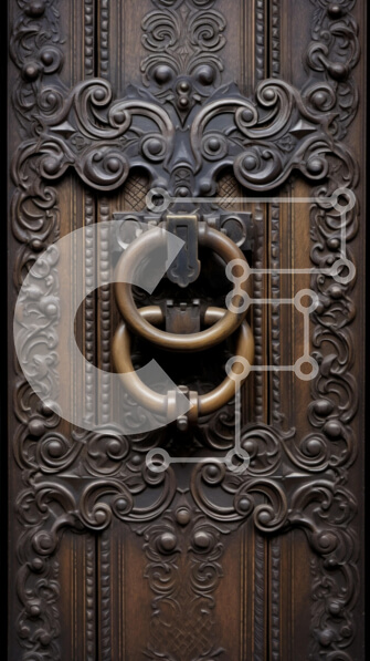 Intra Συλλεκτικό Ξύλινο Παζλ Plywood  4mm - Περίπλοκη ξύλινη λαβή πόρτας και σκαλίσματα Σε Ξύλινο Κουτί - Διαστάσεις Puzzle: 10x10 cm – 25 κομμάτια