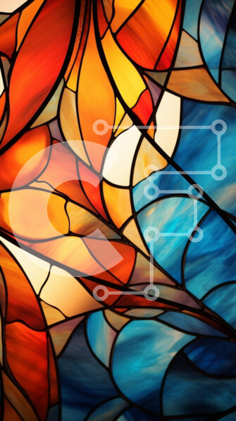 Intra Συλλεκτικό Ξύλινο Παζλ Plywood  4mm - Ζωντανό σχέδιο βιτρό με οργανικά μοτίβα Σε Ξύλινο Κουτί - Διαστάσεις Puzzle: 10x10 cm – 25 κομμάτια