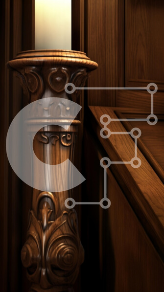 Intra Συλλεκτικό Ξύλινο Παζλ Plywood  4mm - Περίπλοκο Ξύλινο Κάγκελο με Κηροπήγιο Σε Ξύλινο Κουτί - Διαστάσεις Puzzle: 10x10 cm – 25 κομμάτια