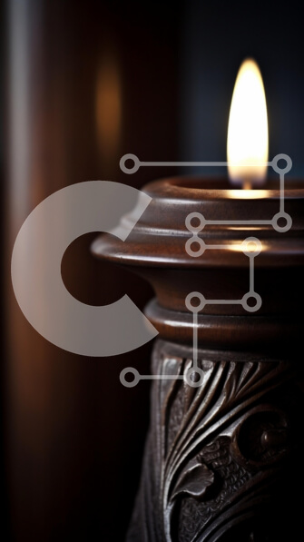 Intra Συλλεκτικό Ξύλινο Παζλ Plywood  4mm - Κομψή κηροπήγιο με φλόγα που τρεμοπαίζει Σε Ξύλινο Κουτί - Διαστάσεις Puzzle: 10x10 cm – 25 κομμάτια