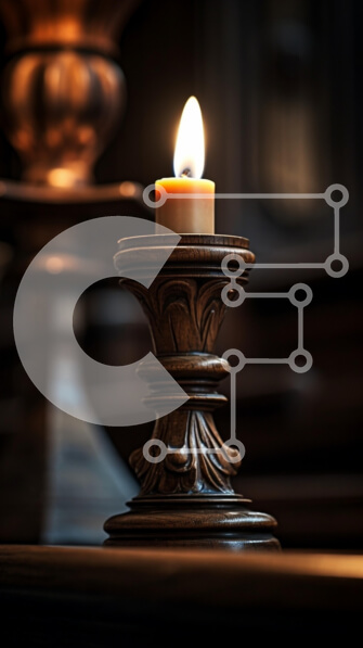 Intra Συλλεκτικό Ξύλινο Παζλ Plywood  4mm - Αναμμένο κερί σε περίτεχνη ξύλινη θήκη Σε Ξύλινο Κουτί - Διαστάσεις Puzzle: 10x10 cm – 25 κομμάτια