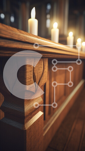 Intra Συλλεκτικό Ξύλινο Παζλ Plywood  4mm - Γαληνό Ξύλινο Κάγκελο με Κεριά Σε Ξύλινο Κουτί - Διαστάσεις Puzzle: 10x10 cm – 25 κομμάτια