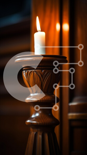 Intra Συλλεκτικό Ξύλινο Παζλ Plywood  4mm - Ξύλινη Κηροπήγα με αναμμένο κερί Σε Ξύλινο Κουτί - Διαστάσεις Puzzle: 10x10 cm – 25 κομμάτια