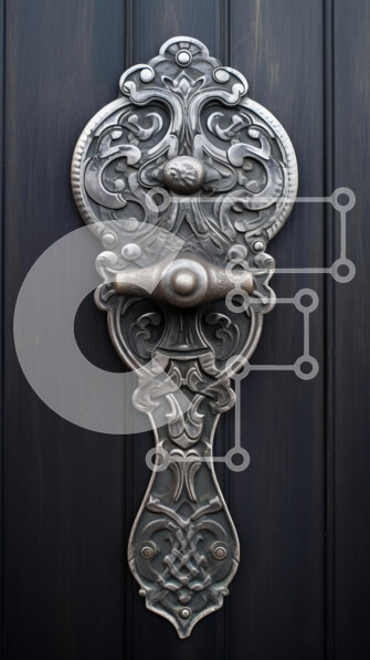 Intra Συλλεκτικό Ξύλινο Παζλ Plywood  4mm - Περίτεχνη λαβή πόρτας σε σκούρα ξύλινη πόρτα Σε Ξύλινο Κουτί - Διαστάσεις: 10x10 cm – 25 κομμάτια