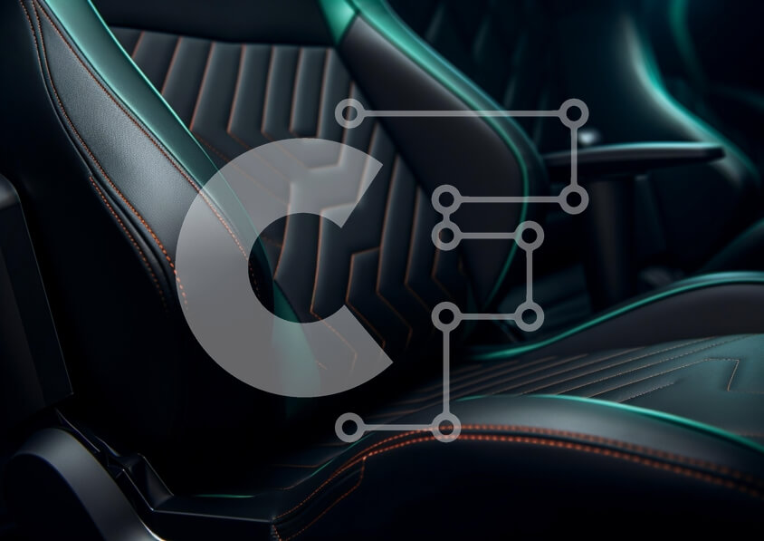 Intra Συλλεκτικό Ξύλινο Παζλ Plywood  4mm - Κοντινό πλάνο ενός σύγχρονου σχεδίου καθισμάτων αυτοκινήτου Σε Ξύλινο Κουτί - Διαστάσεις Puzzle: 10x10 cm – 25 κομμάτια