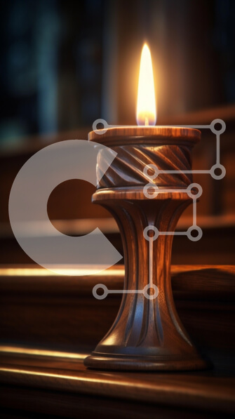 Intra Συλλεκτικό Ξύλινο Παζλ Plywood  4mm - Κομψή Ξύλινη Κηροπήγα με αναμμένο κερί Σε Ξύλινο Κουτί - Διαστάσεις Puzzle: 10x10 cm – 25 κομμάτια